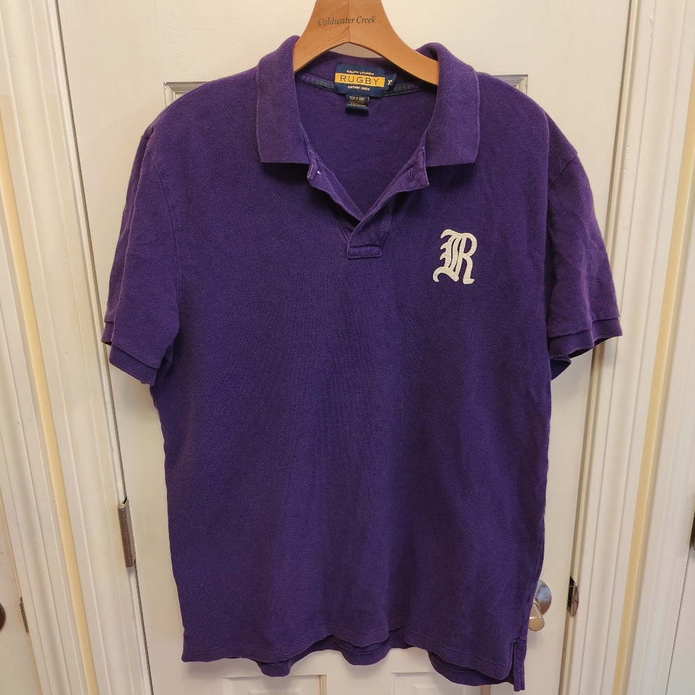 Rare Rugby Ralph Lauren Polo Shirt - Vintage XLarge Purple
